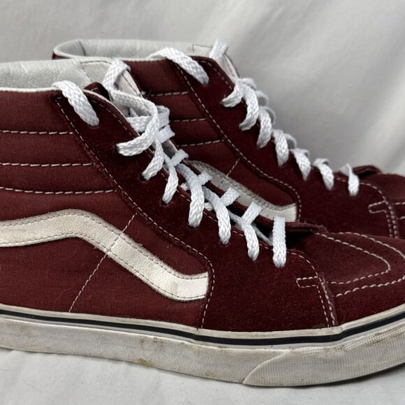 Vans Old Skool Hi Shoes Athletic Canvas Skate Sneakers Maroon Mens 7.5 Women’s 9 - Picture 1 of 10